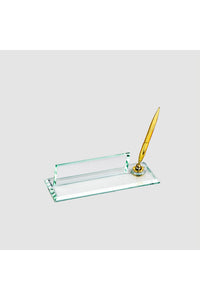 Şeffaf Gold Kristal Masa İsimliği – Tek Kalemli 8×21 cm (MKR-538) – ön görünüm