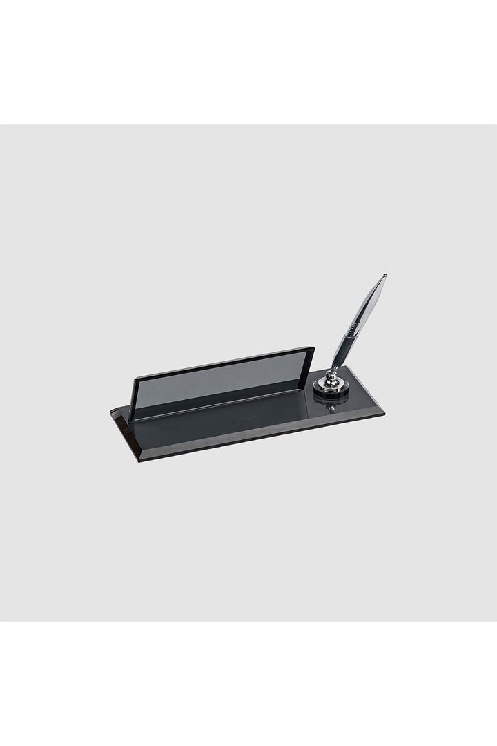 Siyah Silver Kristal Masa İsimliği – Tek Kalemli 8×21 cm (MKR-539) – ön görünüm