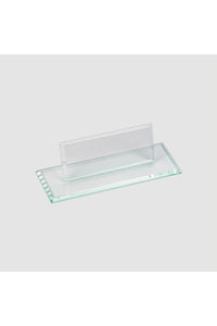 Şeffaf Kristal Masa İsimliği – Sade Plakalı 8×21 cm (MKR-540) – ön görünüm