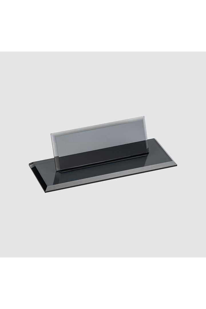 Siyah Kristal Masa İsimliği – Sade Plakalı 8×21 cm (MKR-541) – ön görünüm