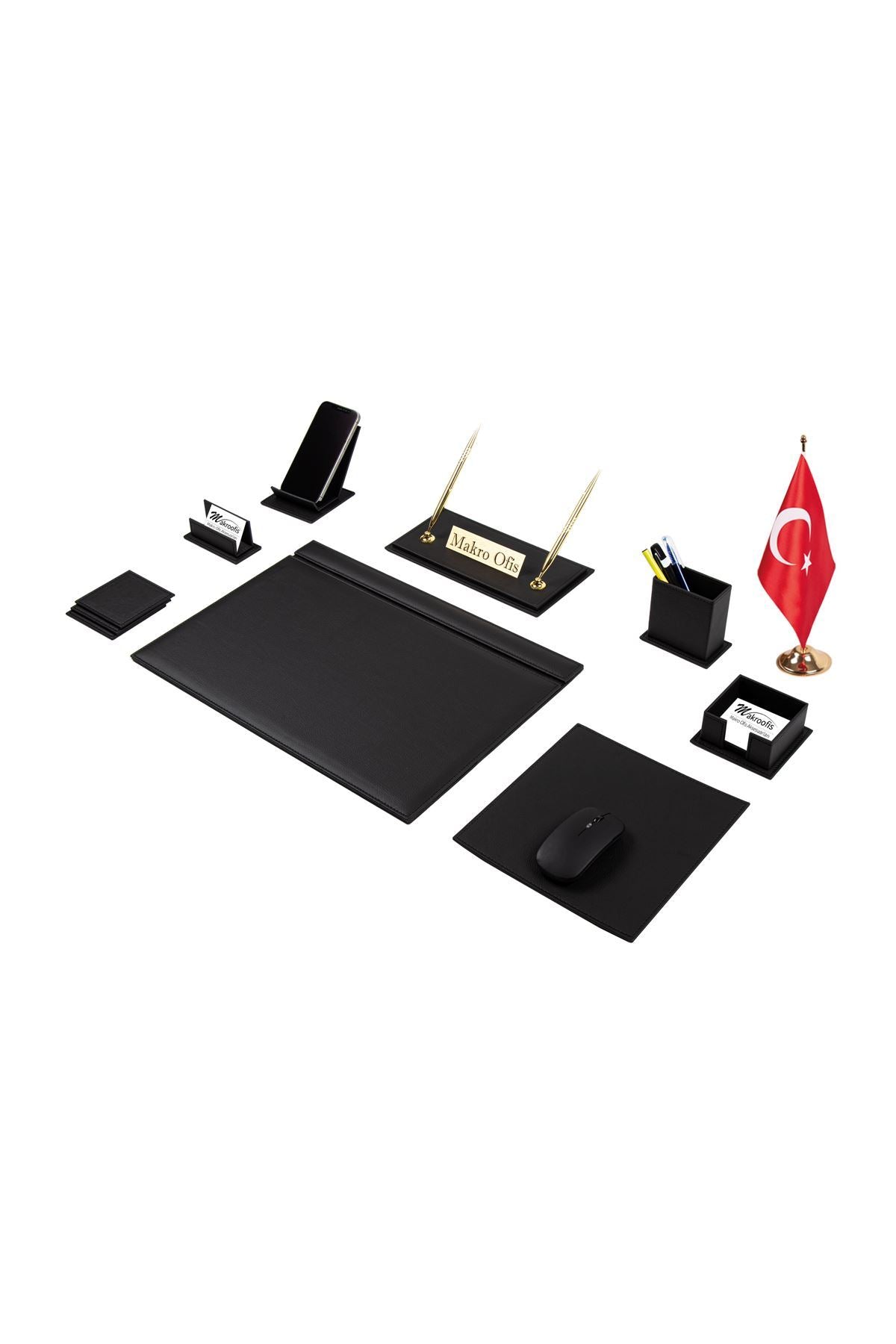 G101 Deri Sümen Takımı 11 Parça Siyah Full Set – ön görünüm
