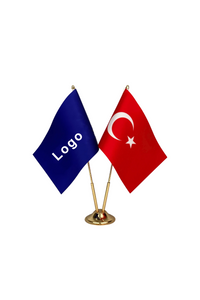 İkili Masa Bayrağı (Gold Direkli) – ön görünüm