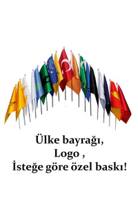 Tekli Masa Bayrağı (Krom Direkli) – detay görünümü