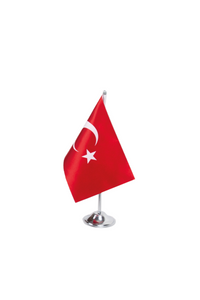 Tekli Masa Bayrağı (Krom Direkli) – ön görünüm