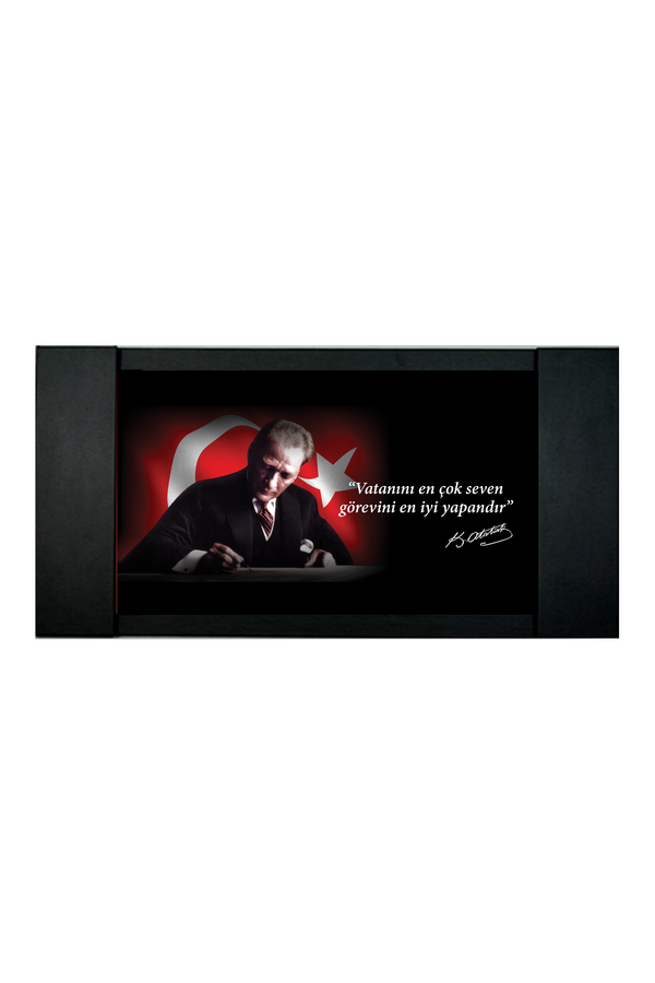 Atatürk Makam Panosu – “Vatanını En Çok Seven” Siyah Fon (MP001-1)