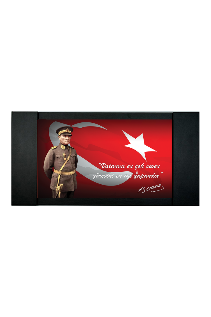 Atatürk Makam Panosu – “Vatanını En Çok Seven” Üniformalı Atatürk (MP078-1) – ön görünüm