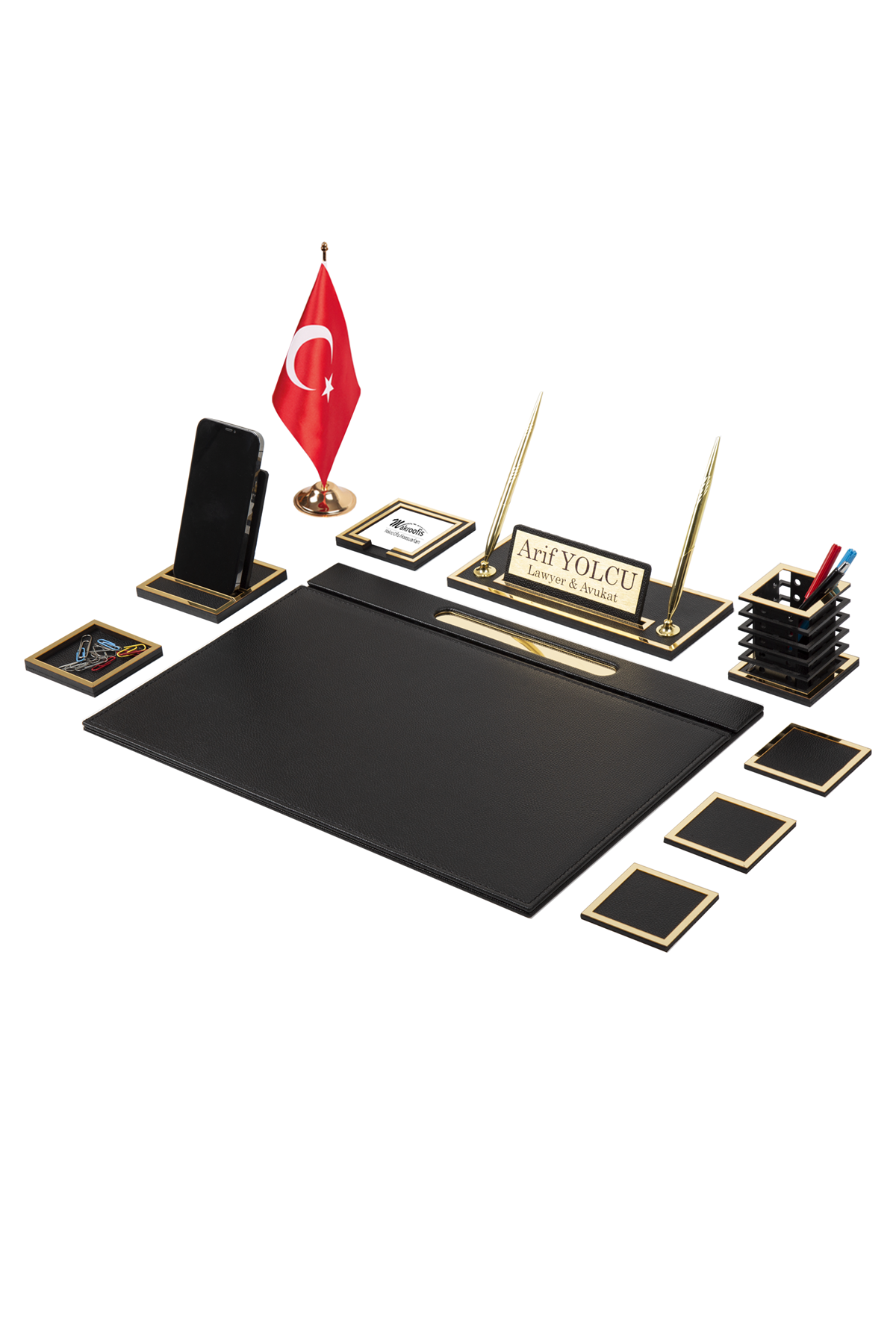 Lina Gold Sümen Takımı 11 Parça Siyah Full Set