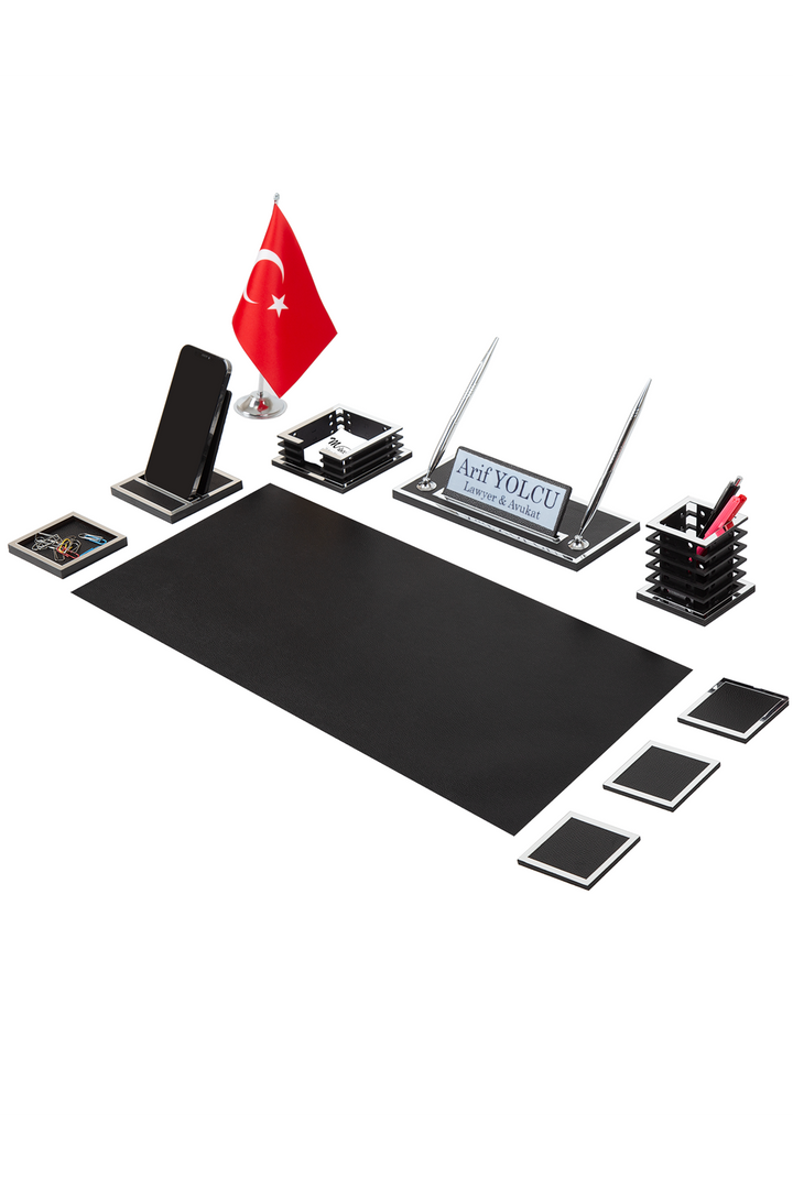 Nova Silver Sümen Takımı 11 Parça Siyah Full Set – ön görünüm
