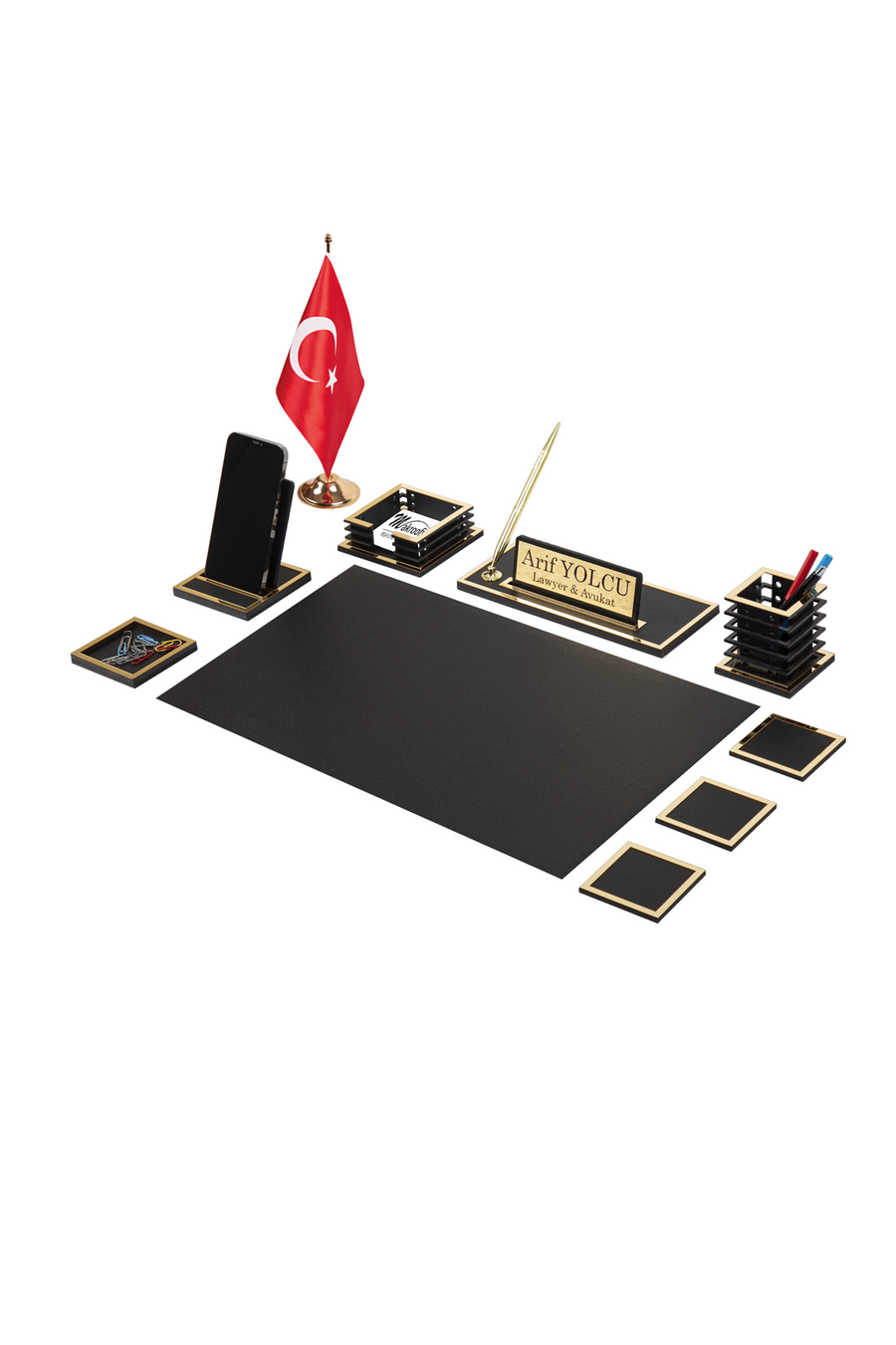 Nova Gold Sümen Takımı 10 Parça Siyah Full Set