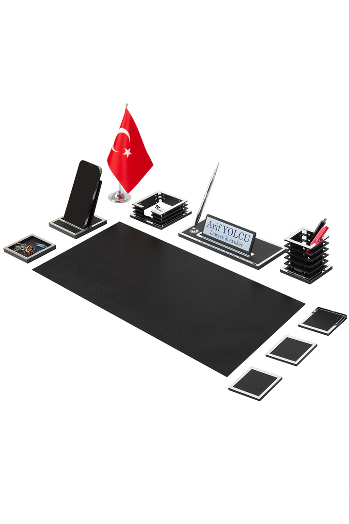Nova Silver Sümen Takımı 10 Parça Siyah Full Set – ön görünüm