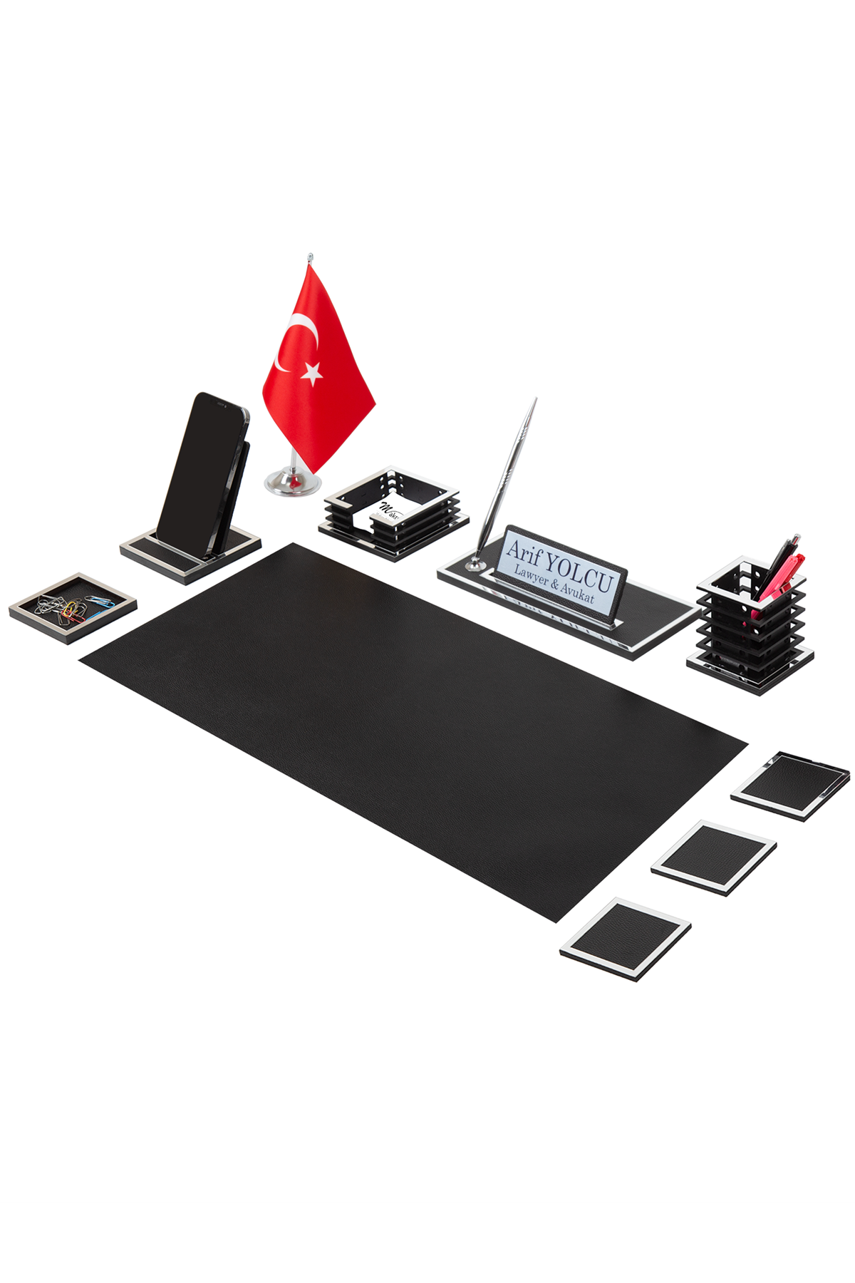 Nova Silver Sümen Takımı 10 Parça Siyah Full Set – orijinal ön görünüm
