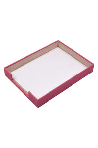 Tekli Deri Evrak Rafı Pembe