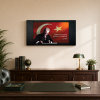 Atatürk Makam Panosu – “Vatanını En Çok Seven” Gold Bayrak (MP007-1) – detay görünümü