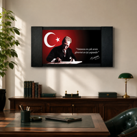 Atatürk Makam Panosu – “Vatanını En Çok Seven” Siyah-Kırmızı (MP057-1) – detay görünümü