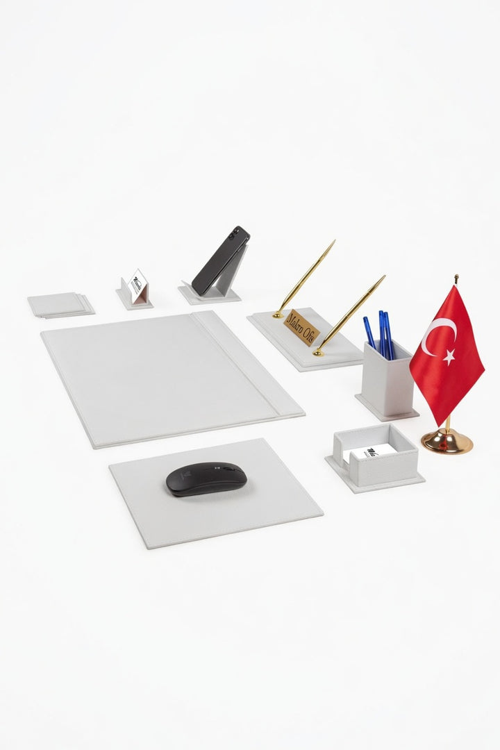 G101 Deri Sümen Takımı 11 Parça Beyaz Full Set – ikinci açı