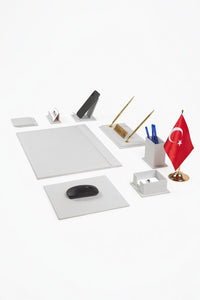 G101 Deri Sümen Takımı 11 Parça Beyaz Full Set – ikinci açı