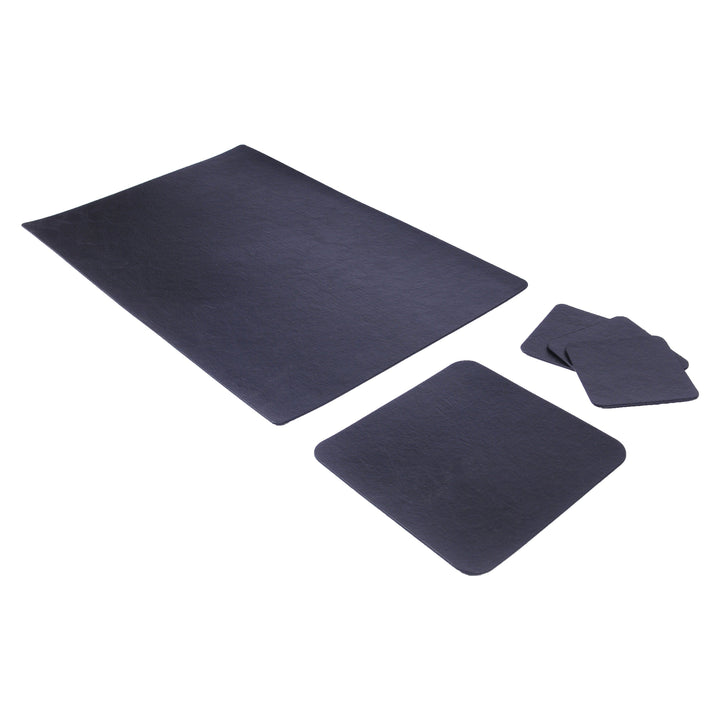 Suni Deri Masa Padi Siyah Masa Sümeni & Mousepad – ön görünüm