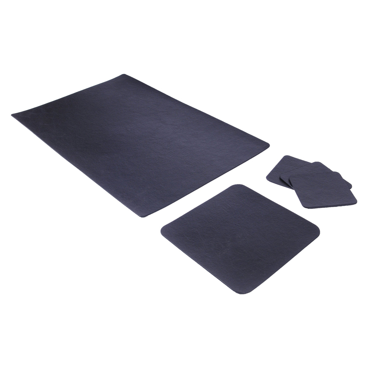 Suni Deri Masa Padi Siyah Masa Sümeni & Mousepad – ön görünüm