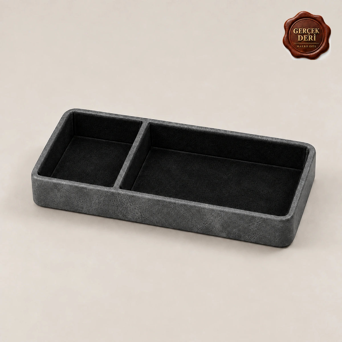 İki Bölmeli Masaüstü Organizer Model 1 — Gri