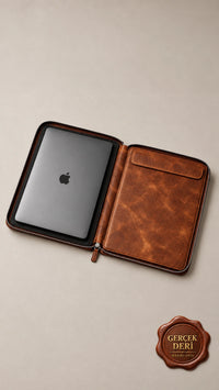 Fermuarlı MacBook Kılıfı Model 1 — Taba