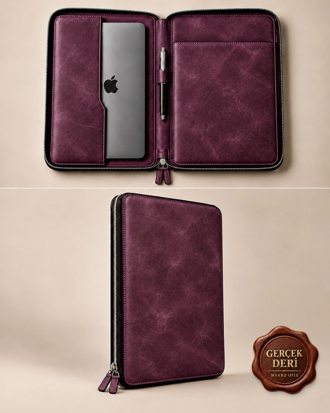 Fermuarlı MacBook Kılıfı Model 2 — Mor