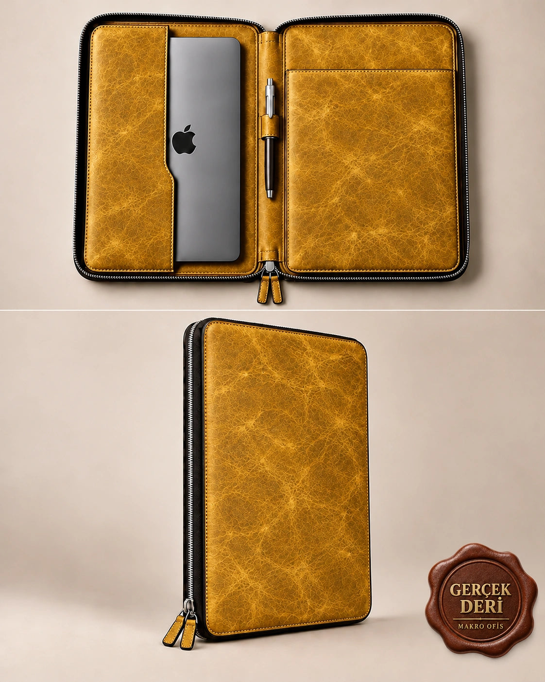Fermuarlı MacBook Kılıfı Model 2 — Sarı