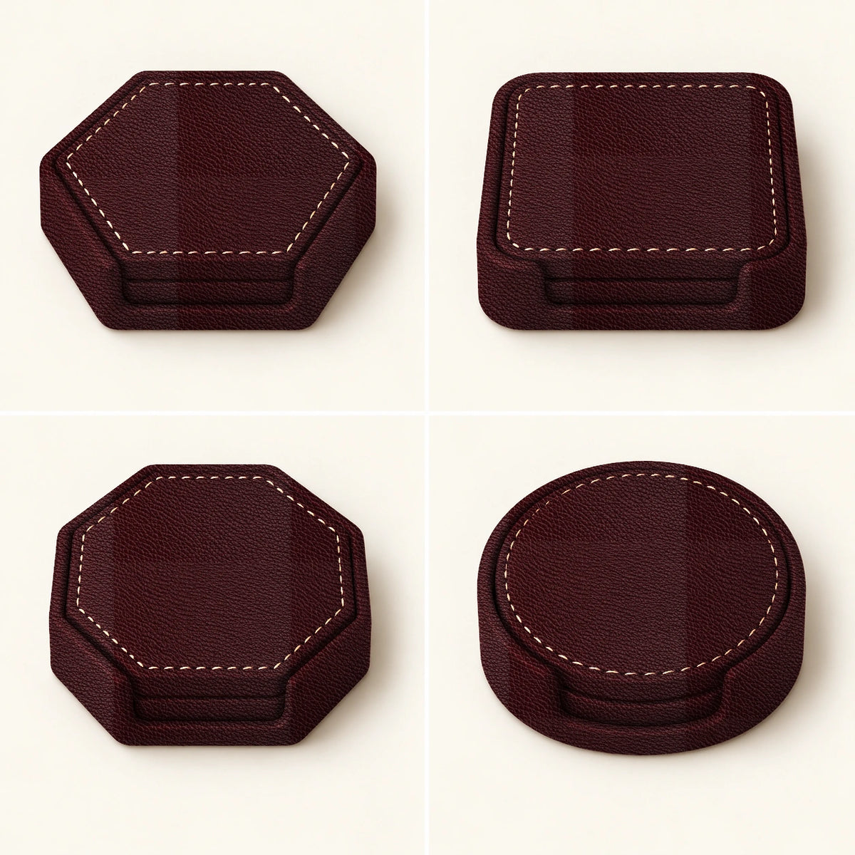 Bardak Altlığı Seti Model 4 — Bordo