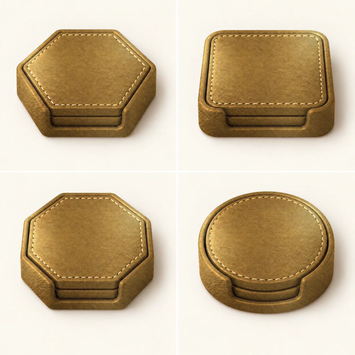 Bardak Altlığı Seti Model 4 — Gold