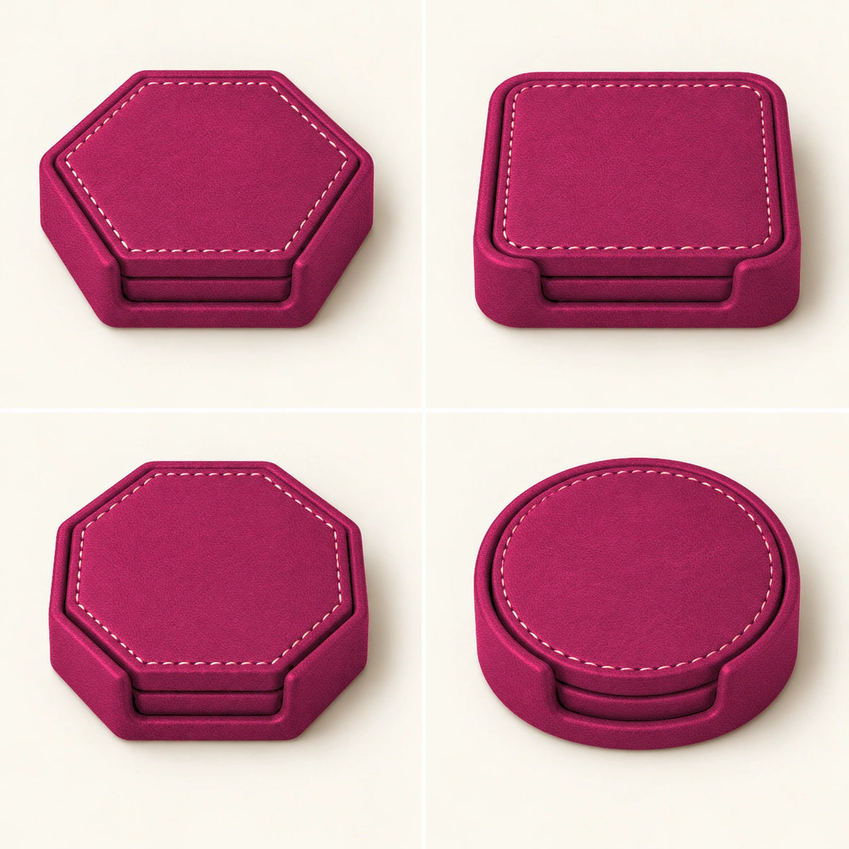 Bardak Altlığı Seti Model 4 — Pembe