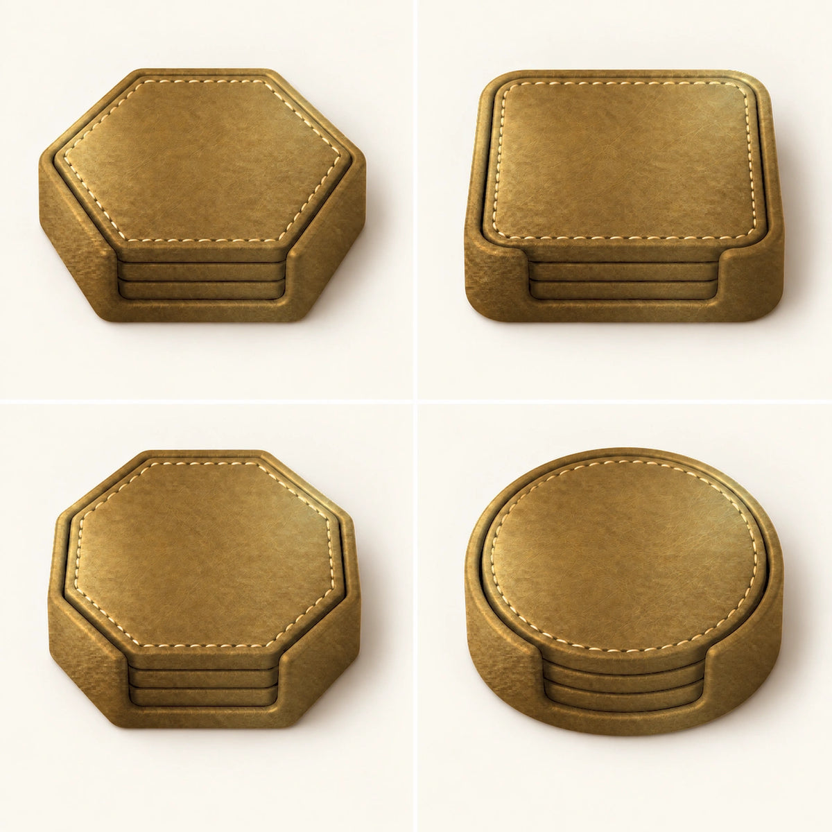 Bardak Altlığı Seti Model 4 — Gold