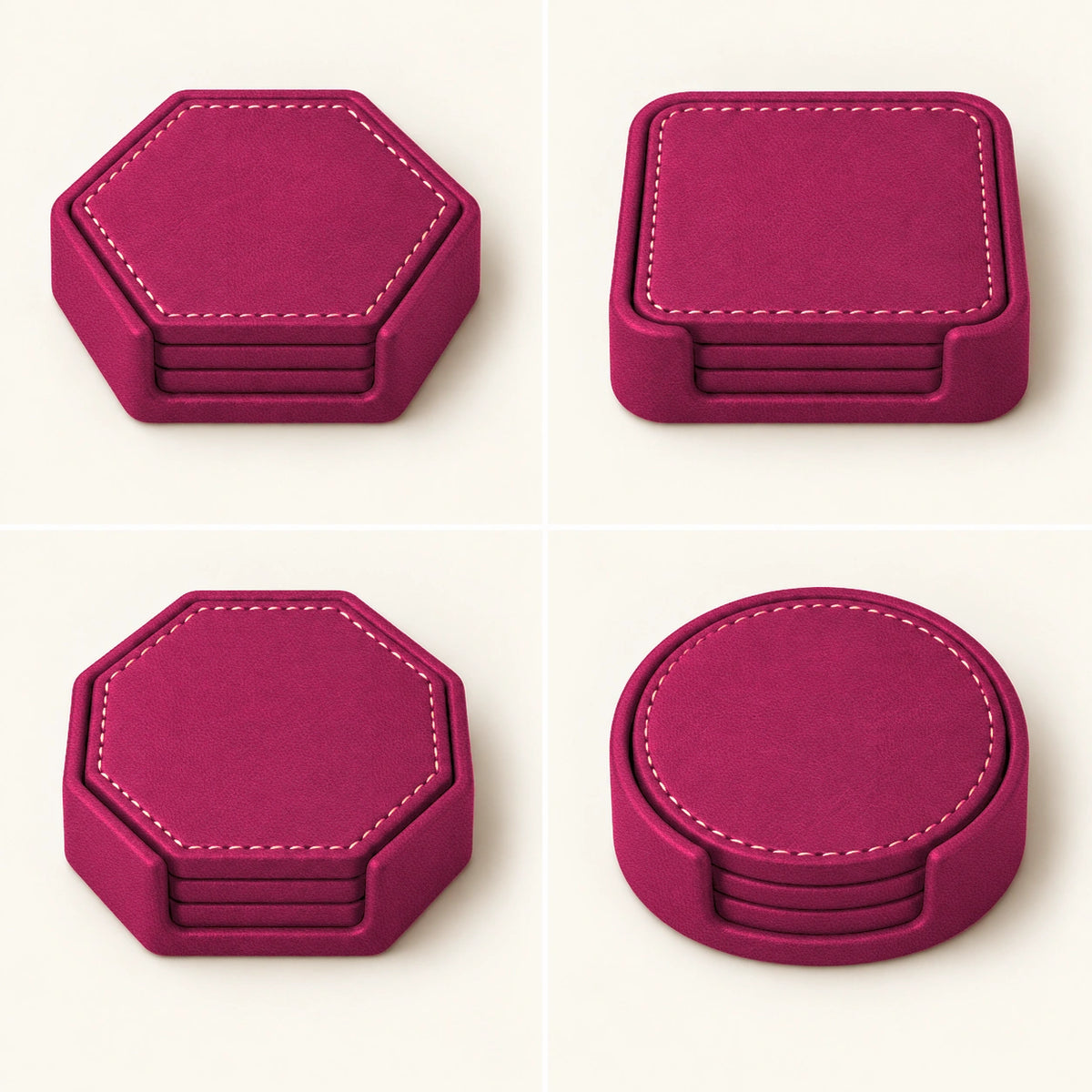 Bardak Altlığı Seti Model 4 — Pembe