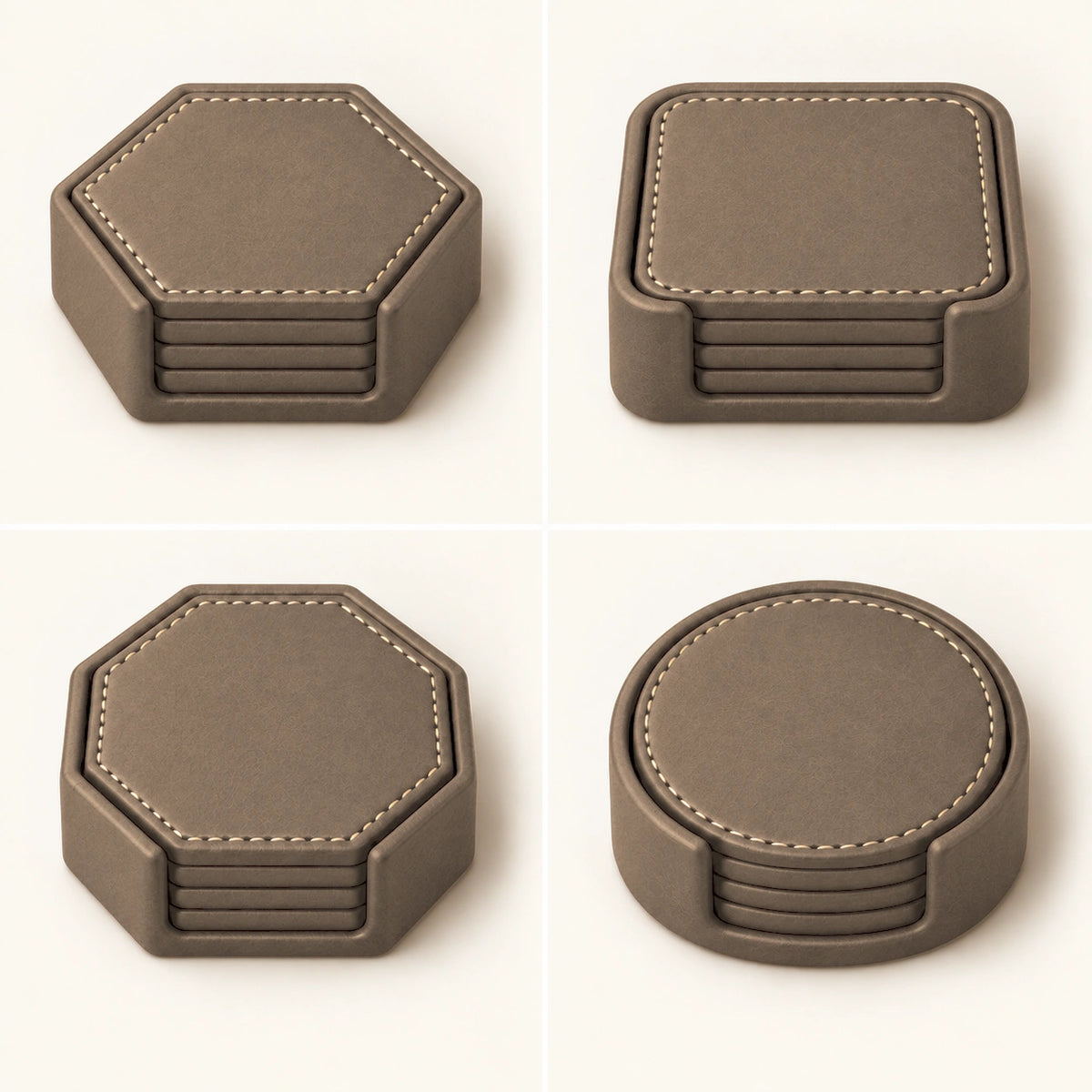 Bardak Altlığı Seti Model 4 — Soft Krem