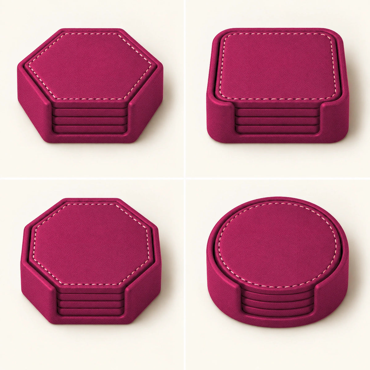 Bardak Altlığı Seti Model 4 — Pembe