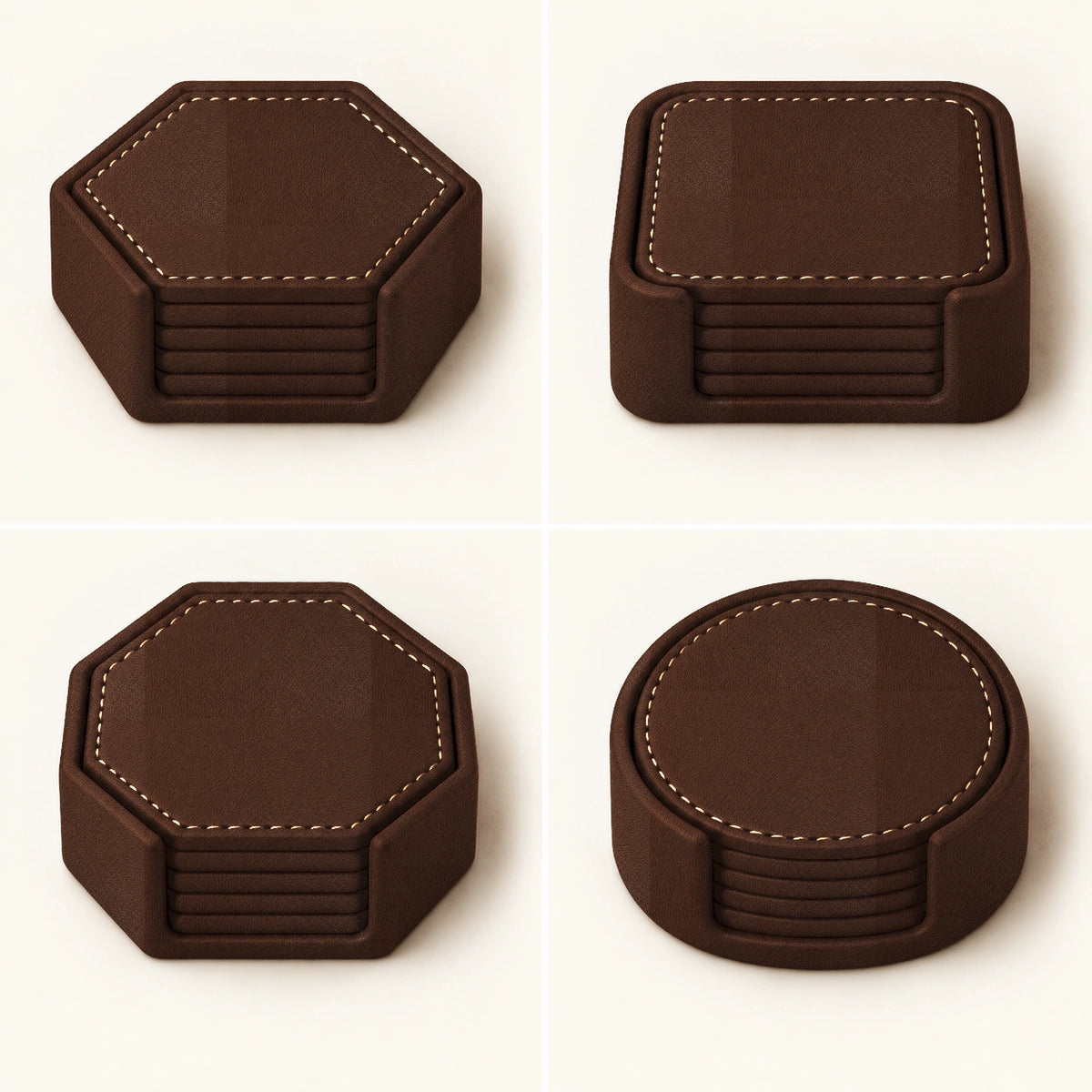 Bardak Altlığı Seti Model 4 — Taba