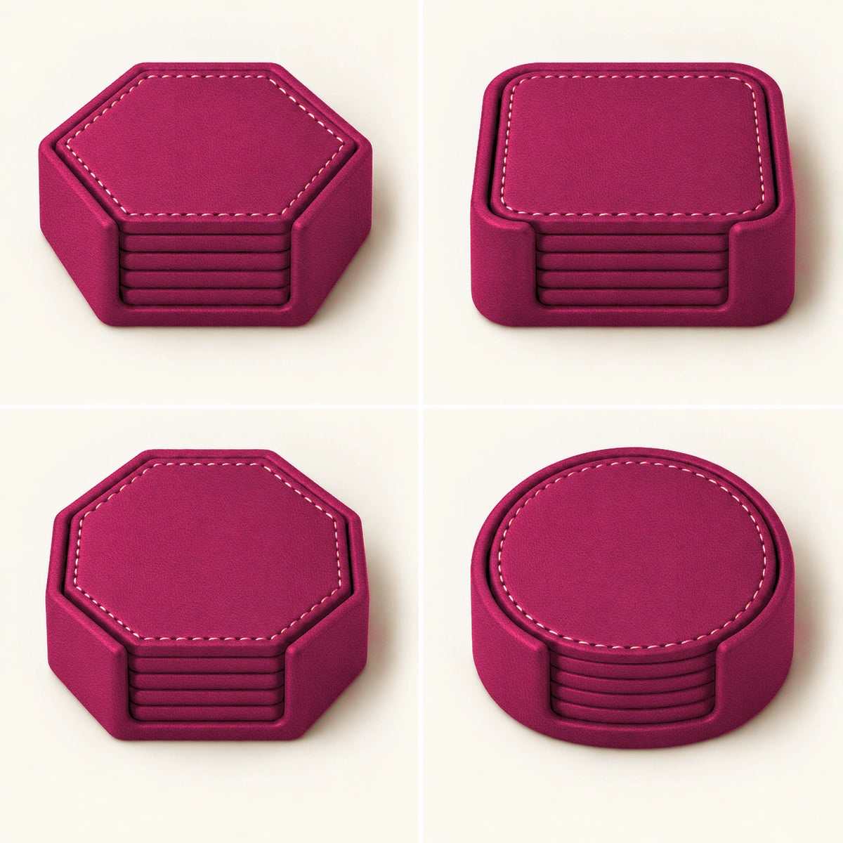Bardak Altlığı Seti Model 4 — Pembe
