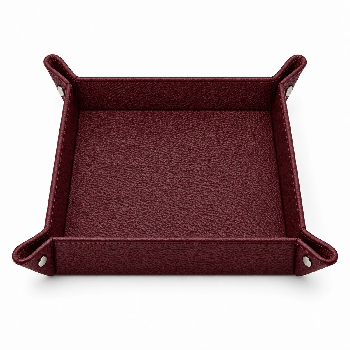 Çıtçıtlı Kare Eşya Tepsisi — Bordo