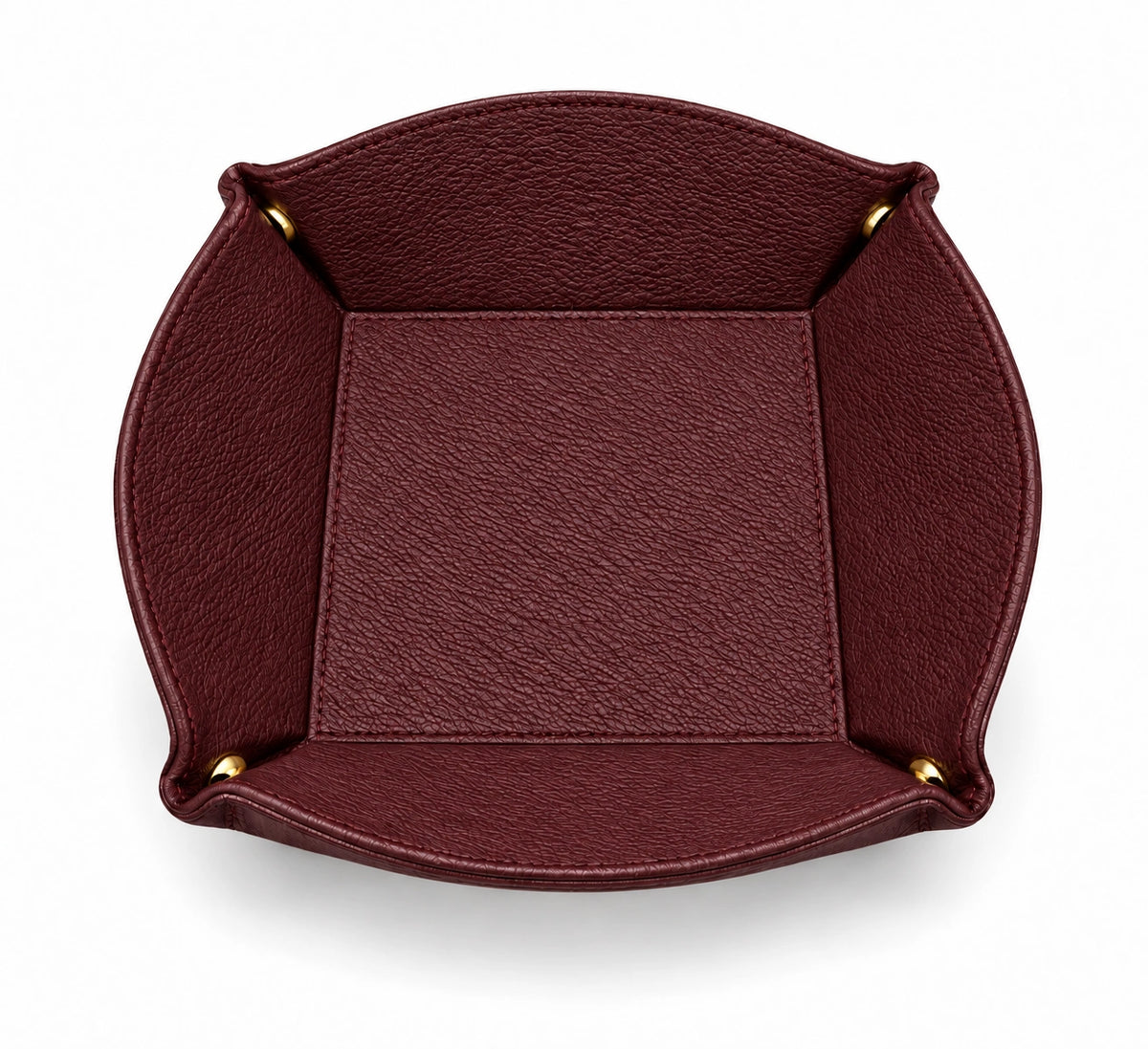 Çıtçıtlı Yuvarlak Eşya Tepsisi — Bordo