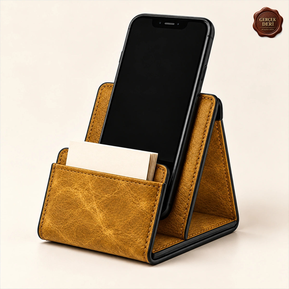 Kartlıklı Telefon Standı — Sarı