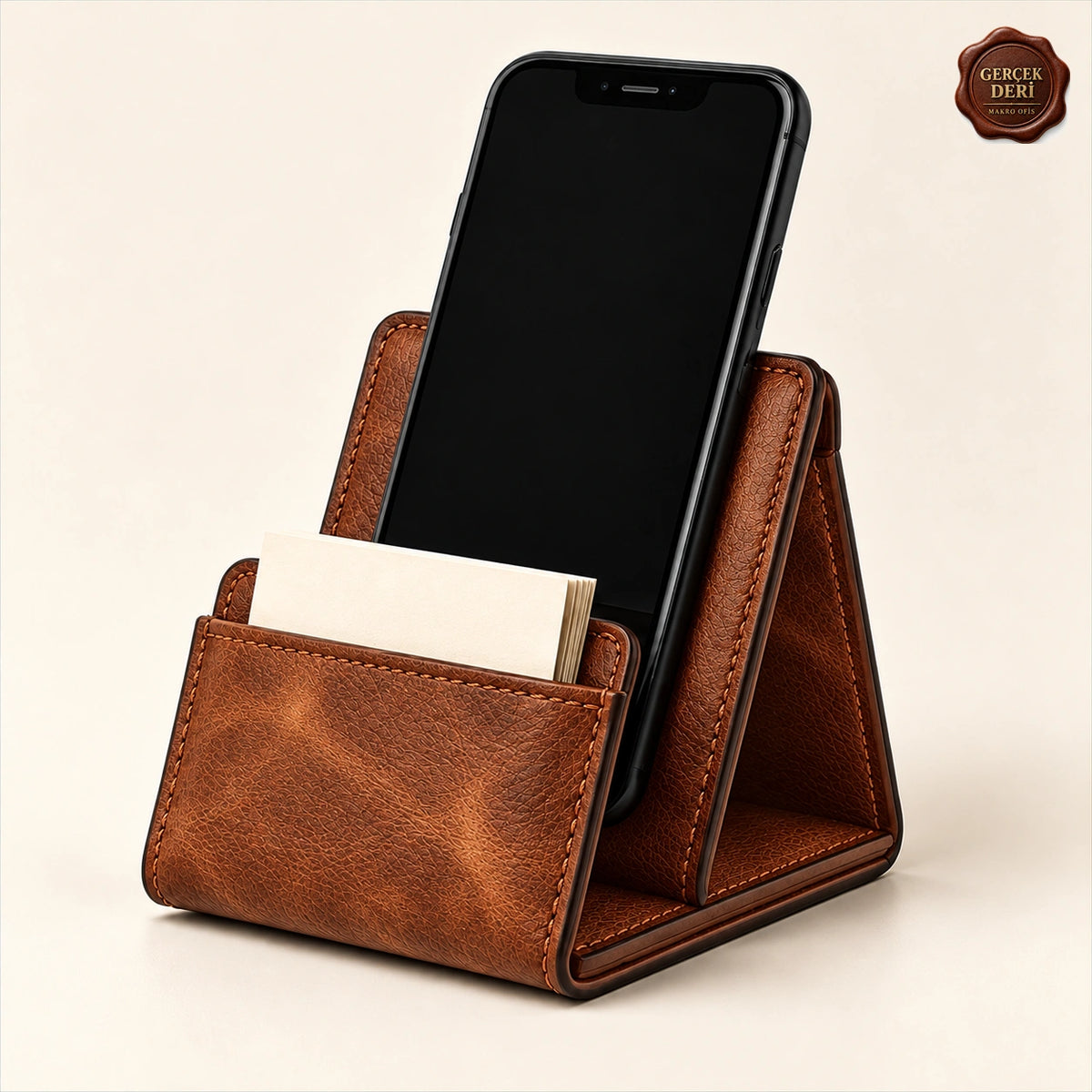 Kartlıklı Telefon Standı — Taba