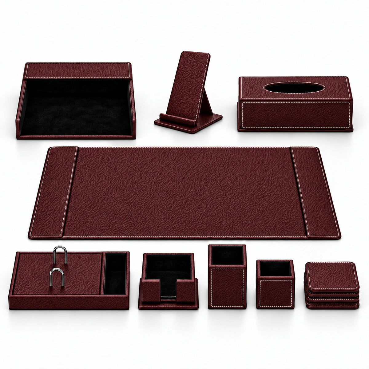 Ofis Masa Seti Model 3 — Bordo
