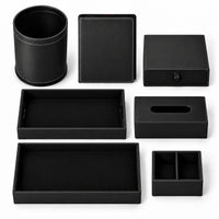 Otel Kutu ve Tepsi Seti V2 Model 13 — Siyah