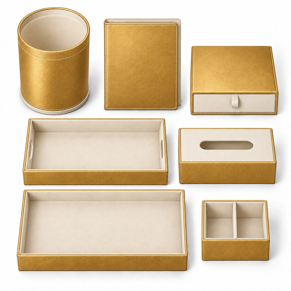 Otel Kutu ve Tepsi Seti V2 Model 13 — Gold