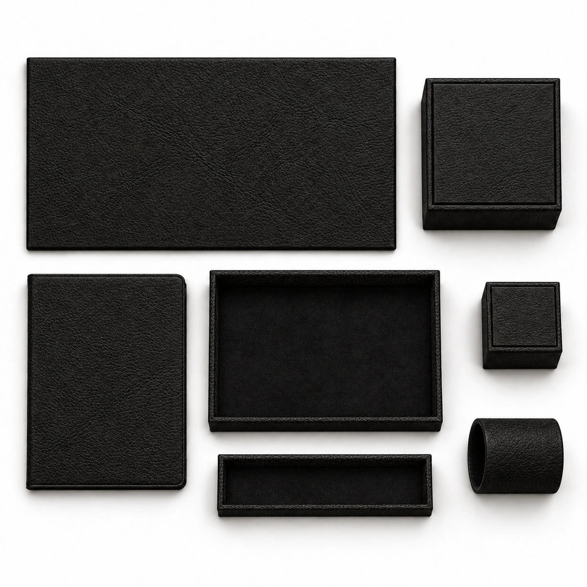 Otel Masaüstü Düzenleyici Set V2 Model 9 — Damarlı Acı Kahve