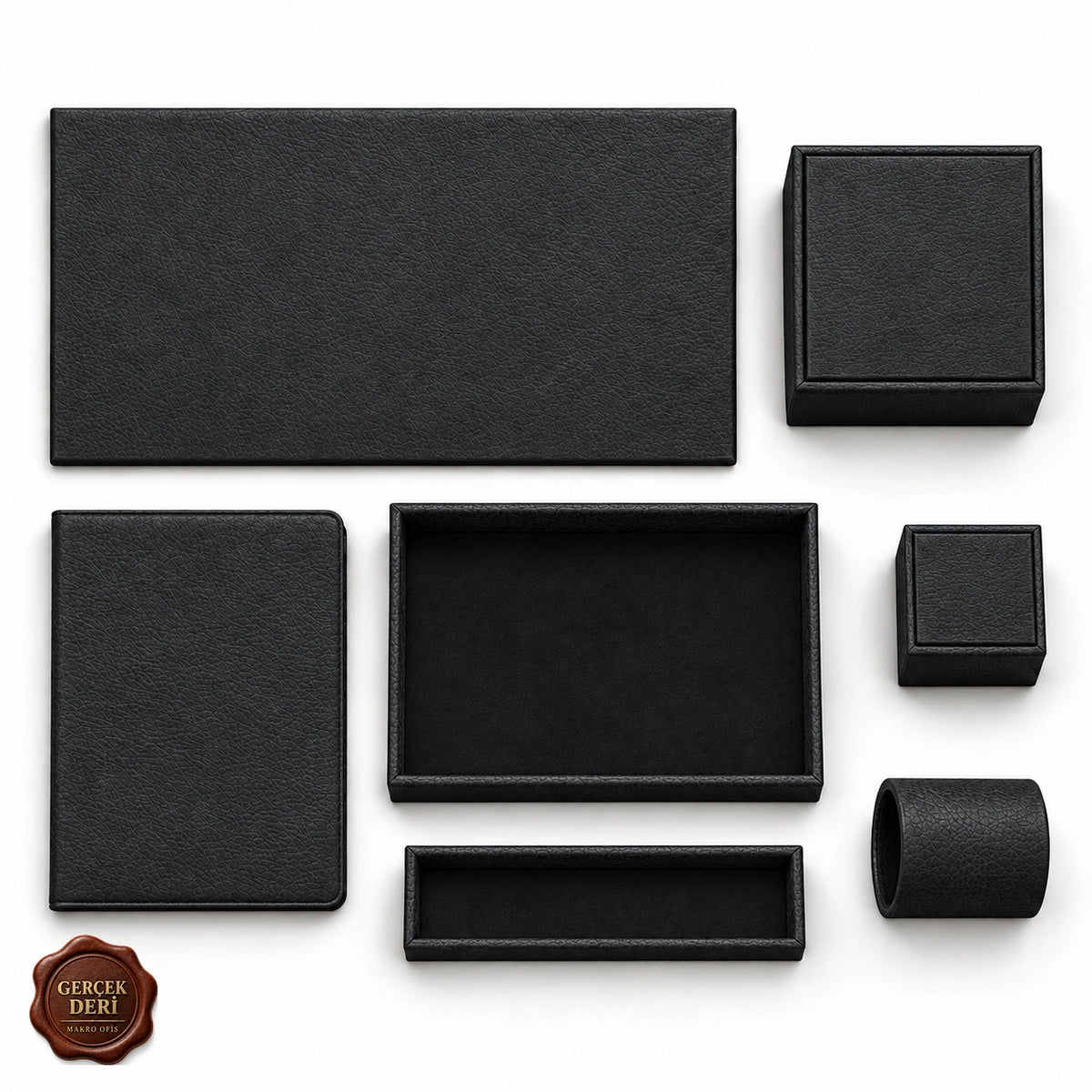 Otel Masaüstü Düzenleyici Set V2 Model 9 — Siyah