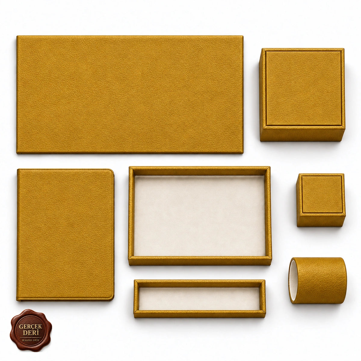 Otel Masaüstü Düzenleyici Set V2 Model 9 — Sarı