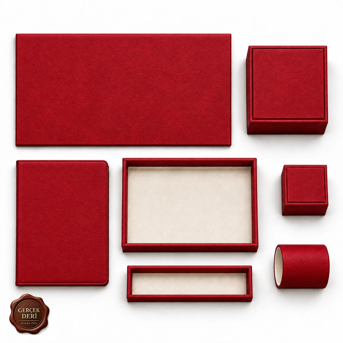 Otel Masaüstü Düzenleyici Set V2 Model 9 — Kırmızı