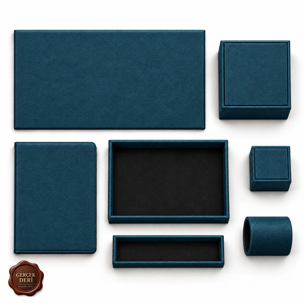 Otel Masaüstü Düzenleyici Set V2 Model 9 — Mavi